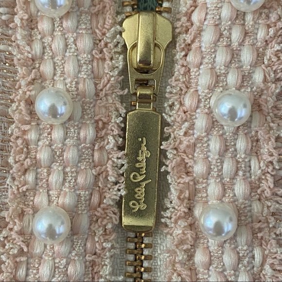 NWT Lilly Pulitzer Noella Vest in Latte (Tan & Cream) Resort Boucle, Size XXS - Picture 5 of 11